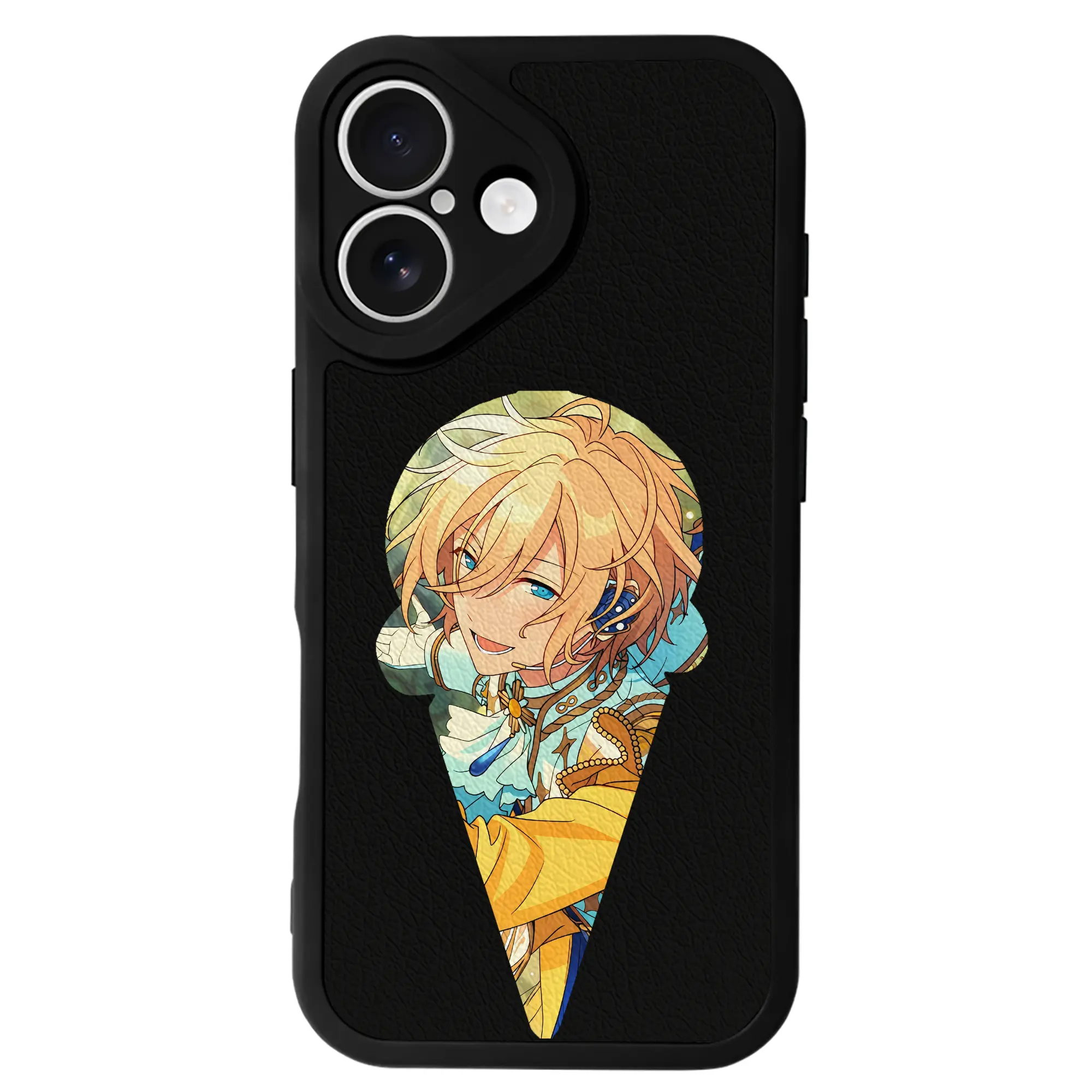 あんさん ぶる グッズ fine 天祥院英智 - IPhone 16シリーズ対応 ・ シリコンスマホケース ・ レザー調 ・ 高精度フィット ・ 耐衝撃 ・ ワイヤレス充電対応 ・ 精密カット